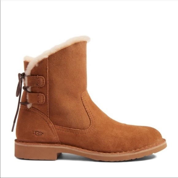 UGG Naiyah Lace-Back Genuine Shearling Boot 7 - Picture 9 of 9